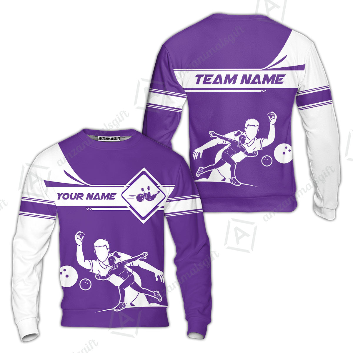 Customized Bowling Sweatshirt, Men And Women Playing Bowling Ball Sweatshirt Uniform Multicolor For Bowlers