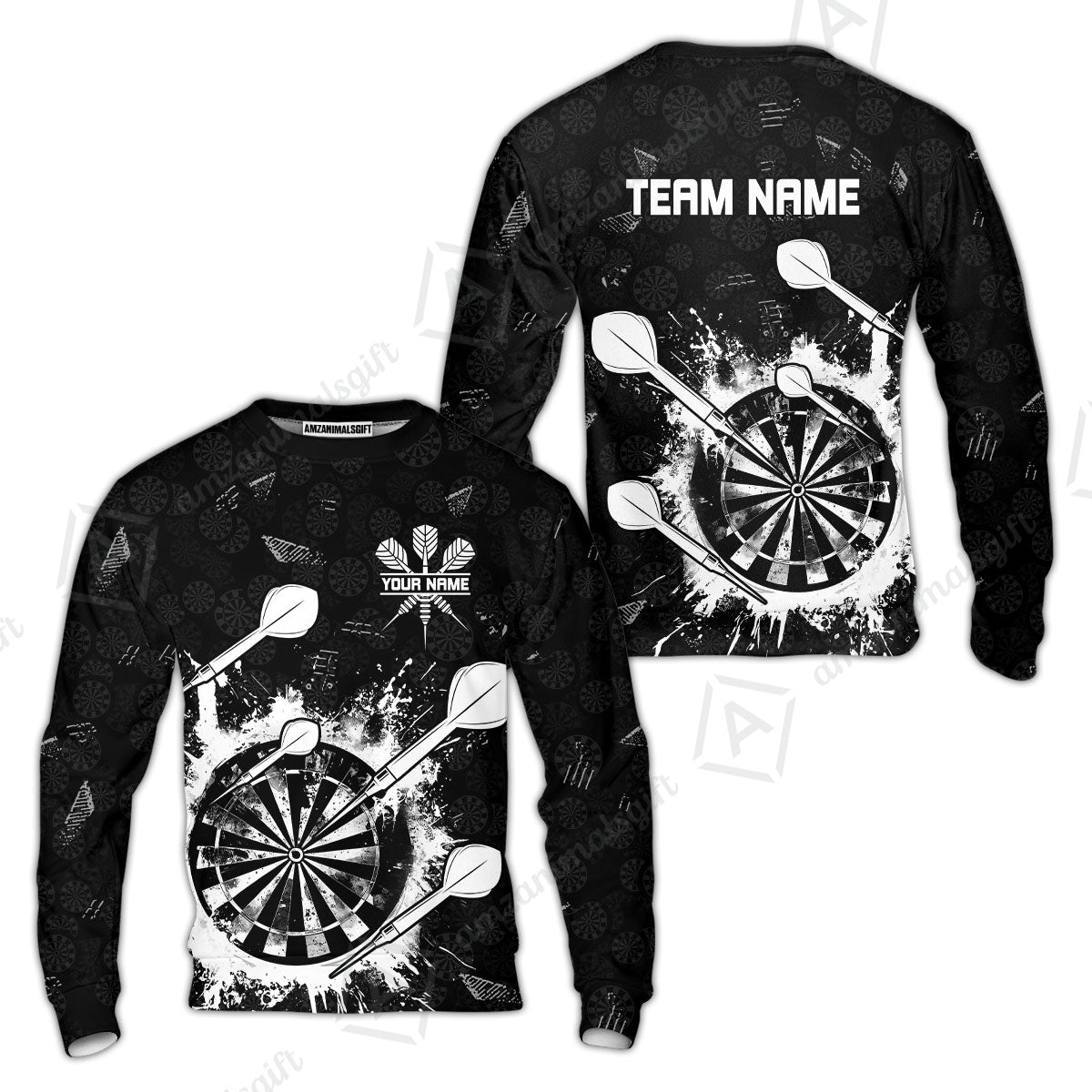 Customized Darts Sweatshirt, Darts Grunge Dartboard Sweatshirt Team Style Jersey for Darts Players