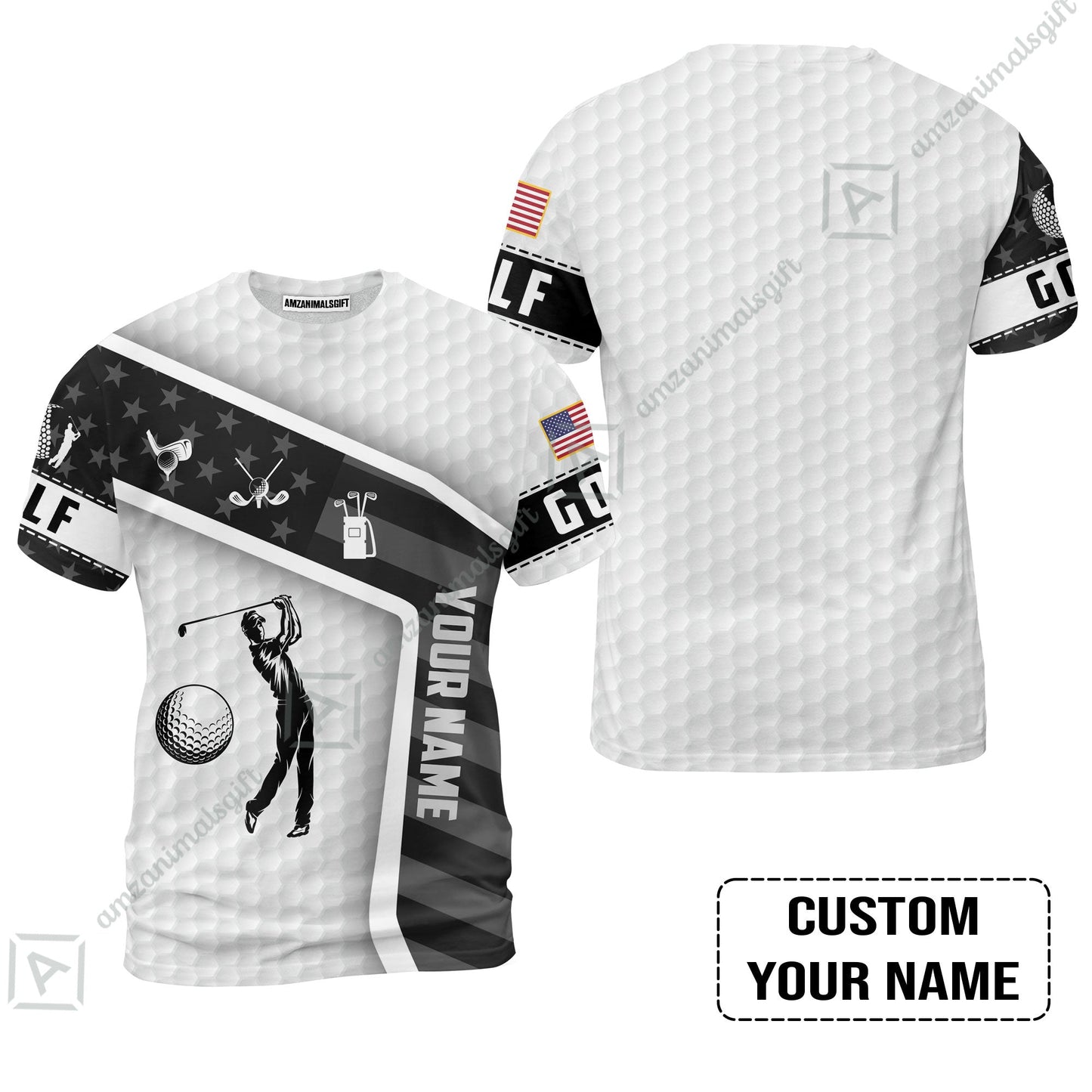 Customized Name Golf Hawaiian Shirt, Golf White Shirt Personalized Name Golf Hawaiian Shirt