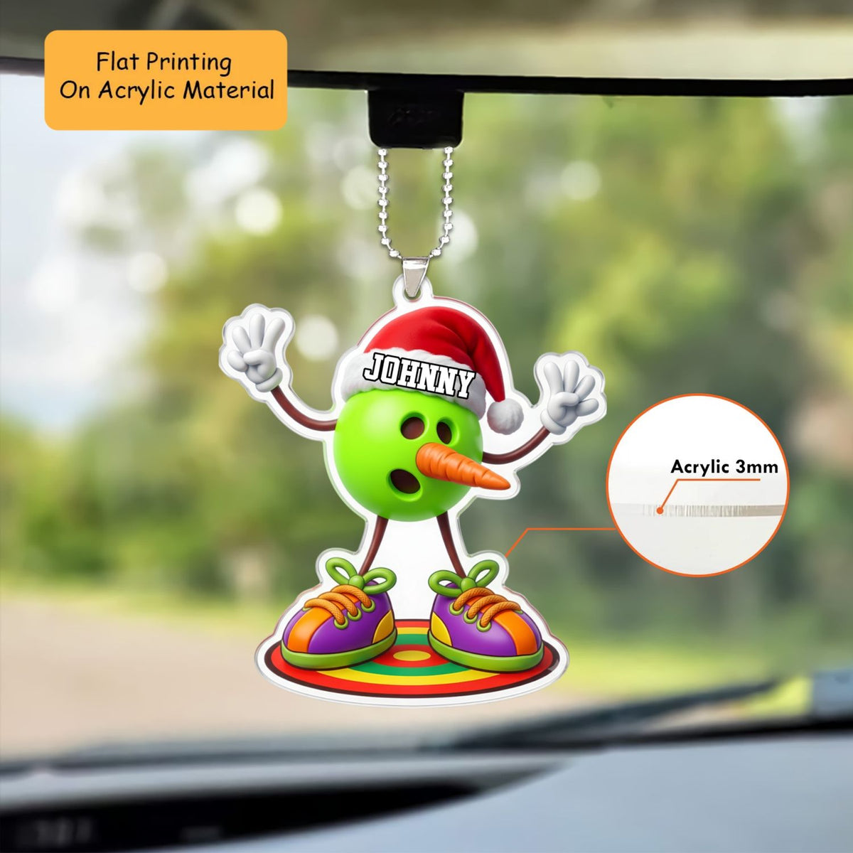 Personalized Bowling Christmas Ornament, Bowler Jumpscare, Custom Ornament Christmas Gift, Keychain Bowling, Car Ornament Bowling