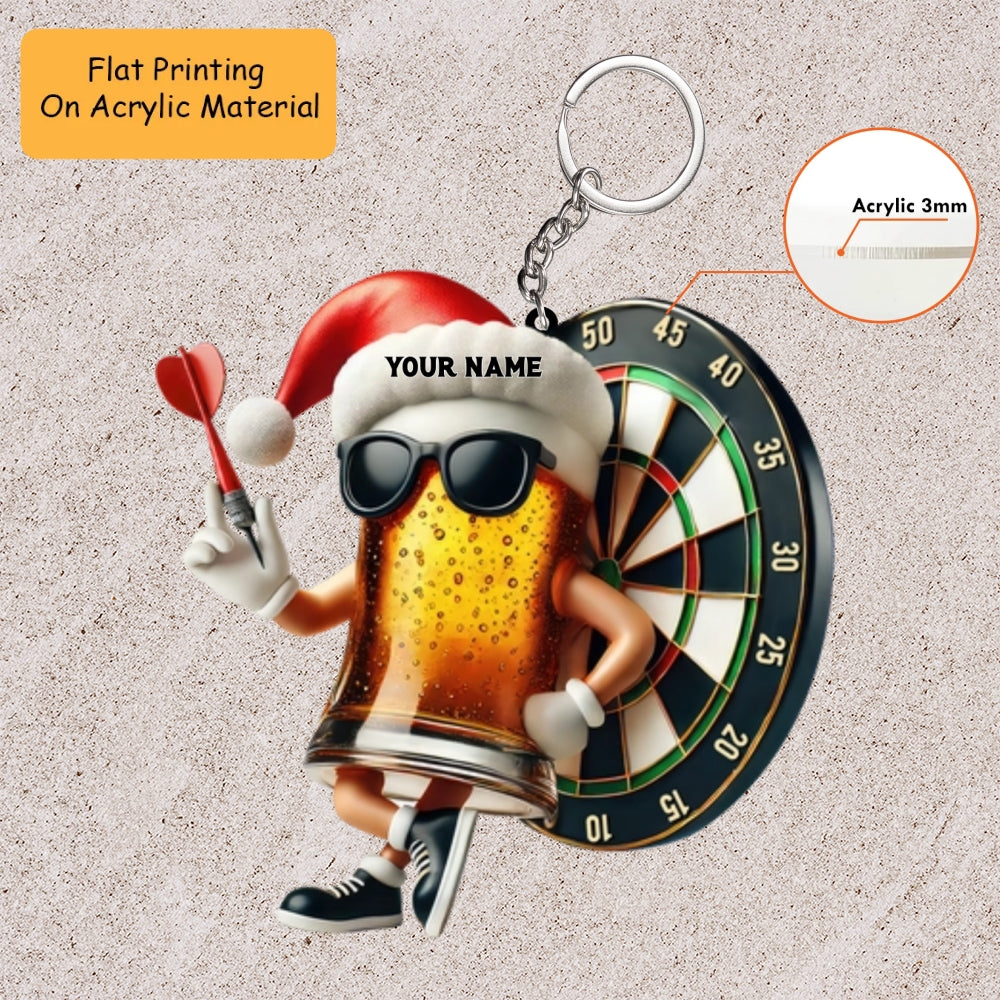 Personalized Dart Board Holding Pins Acrylic Ornament, Dart Board Keychain, Car Ornament, Christmas Ornament Gifts