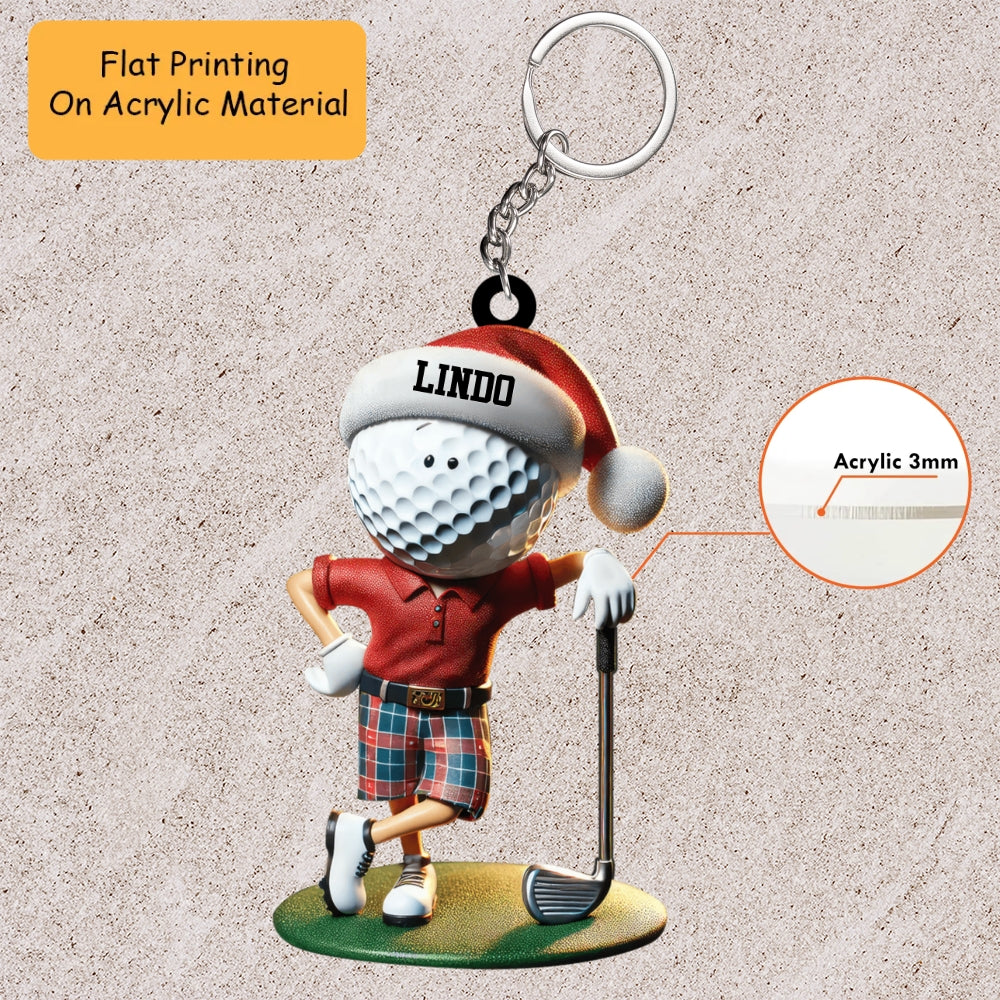 Personalized Golf Cart Acrylic Ornament, Golf Keychain, Car Ornament, Christmas Ornament Gifts