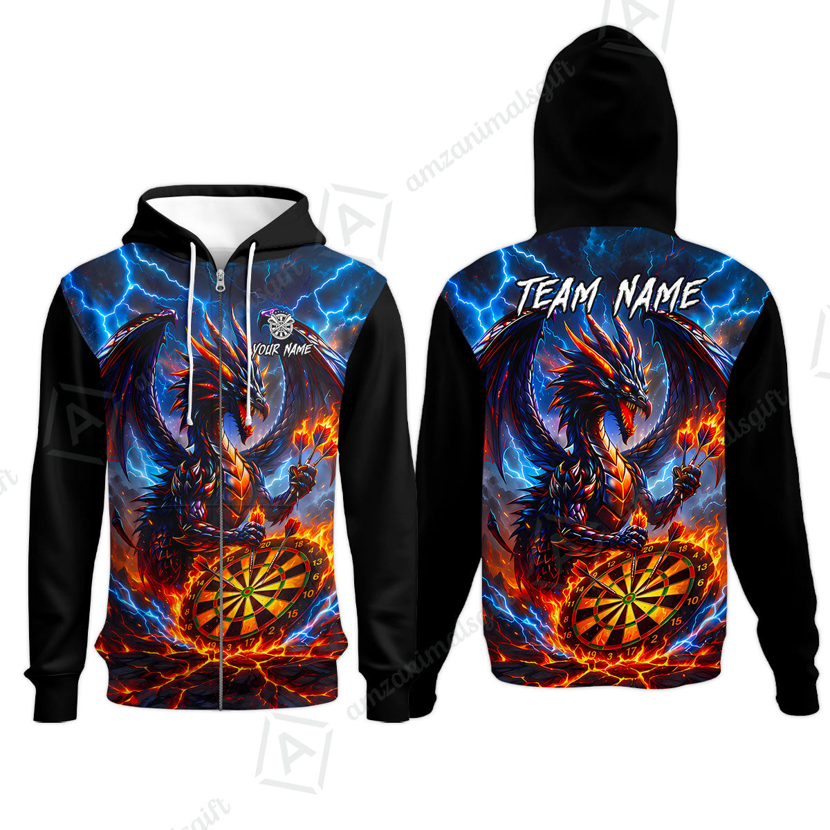 Custom Darts Jersey Polo Shirt, Dragon Fire Darts, Custom Dart Jersey Team Shirt For Players With Name & Team Name