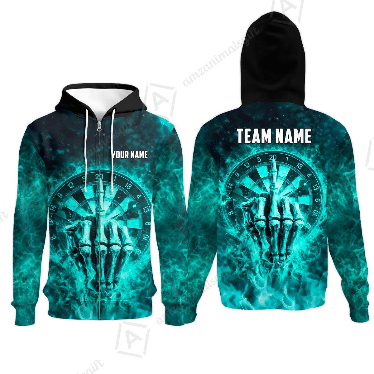 Custom Darts Team Jersey, Personalized Reaper Bullseye Dart Polo Shirt For Players With Name & Team Name