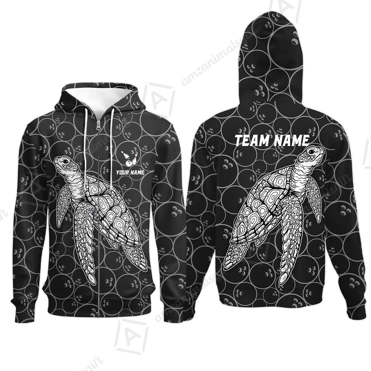 Customized Bowling Unisex Polo Shirt, Bowling Sea Turtle, Bowling Uniform - Personalized Name And Team Name