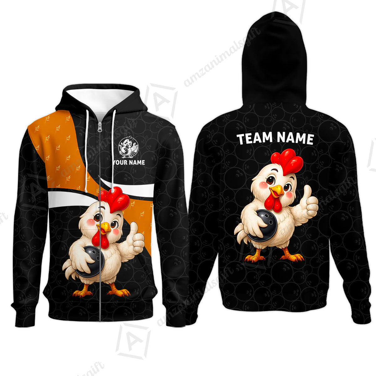 Custom Bowling Jersey Polo Shirt, Happy Chick, Custom Bowling Jersey Team Shirt For Players With Name and Team Name