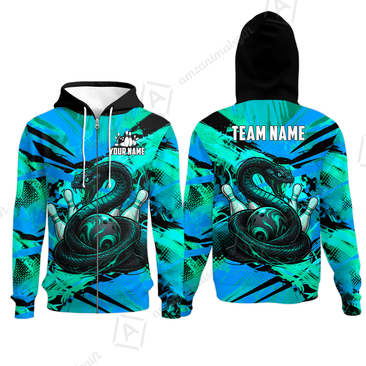 Custom Bowling Jersey Polo Shirt, Viper Venom Strike & Cyberpunk Splash, Custom Bowling Jersey Team Shirt For Players With Name & Team Name