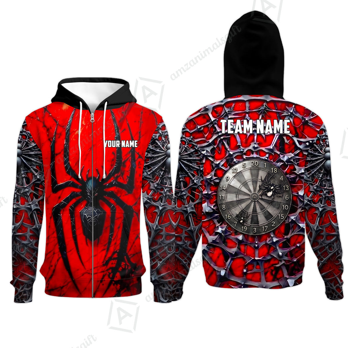 Custom Darts Jersey Polo Shirt, Gothic Widow Spiderweb, Custom Dart Jersey Team Shirt For Players With Name & Team Name