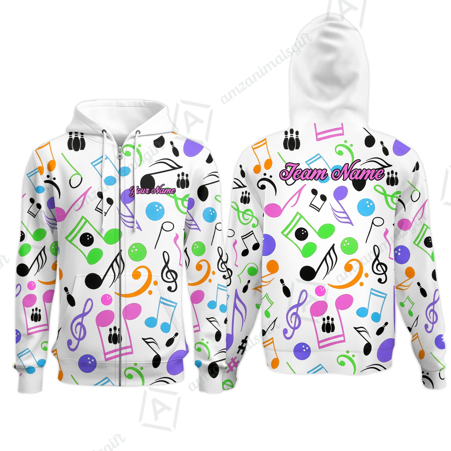 Custom Bowling Jersey Polo Shirt, Colorful Music Bowling, Custom Bowling Jersey Team Shirt For Players With Name & Team Name