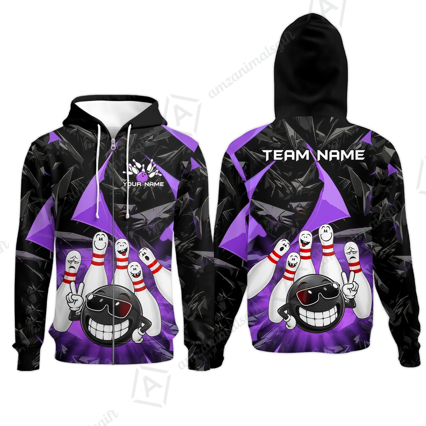 Zip Hoodie||Purple