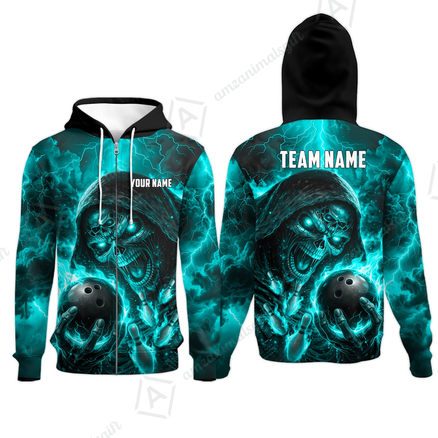 Zip Hoodie||Turquoise