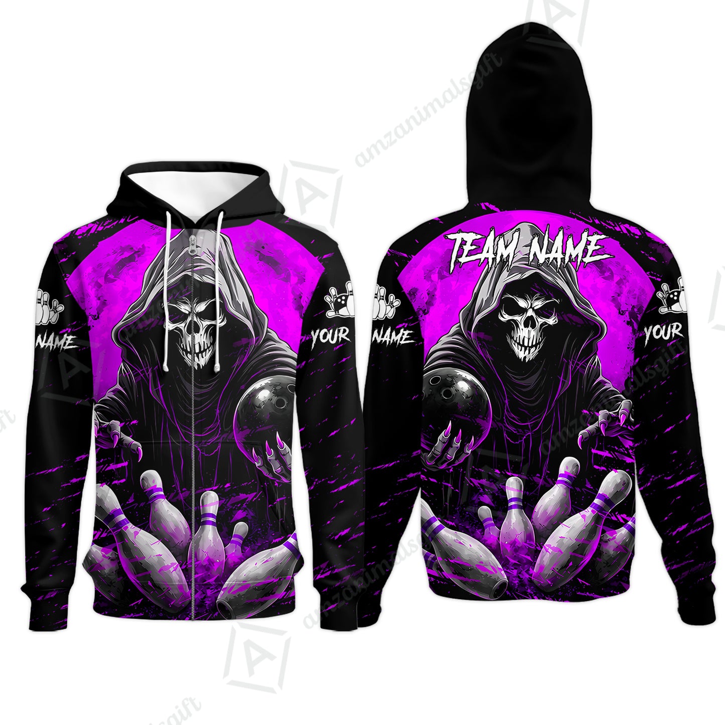 Zip Hoodie||Purple