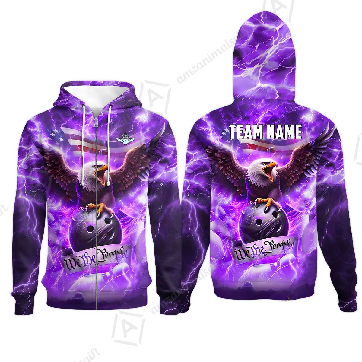 Zip Hoodie||Purple