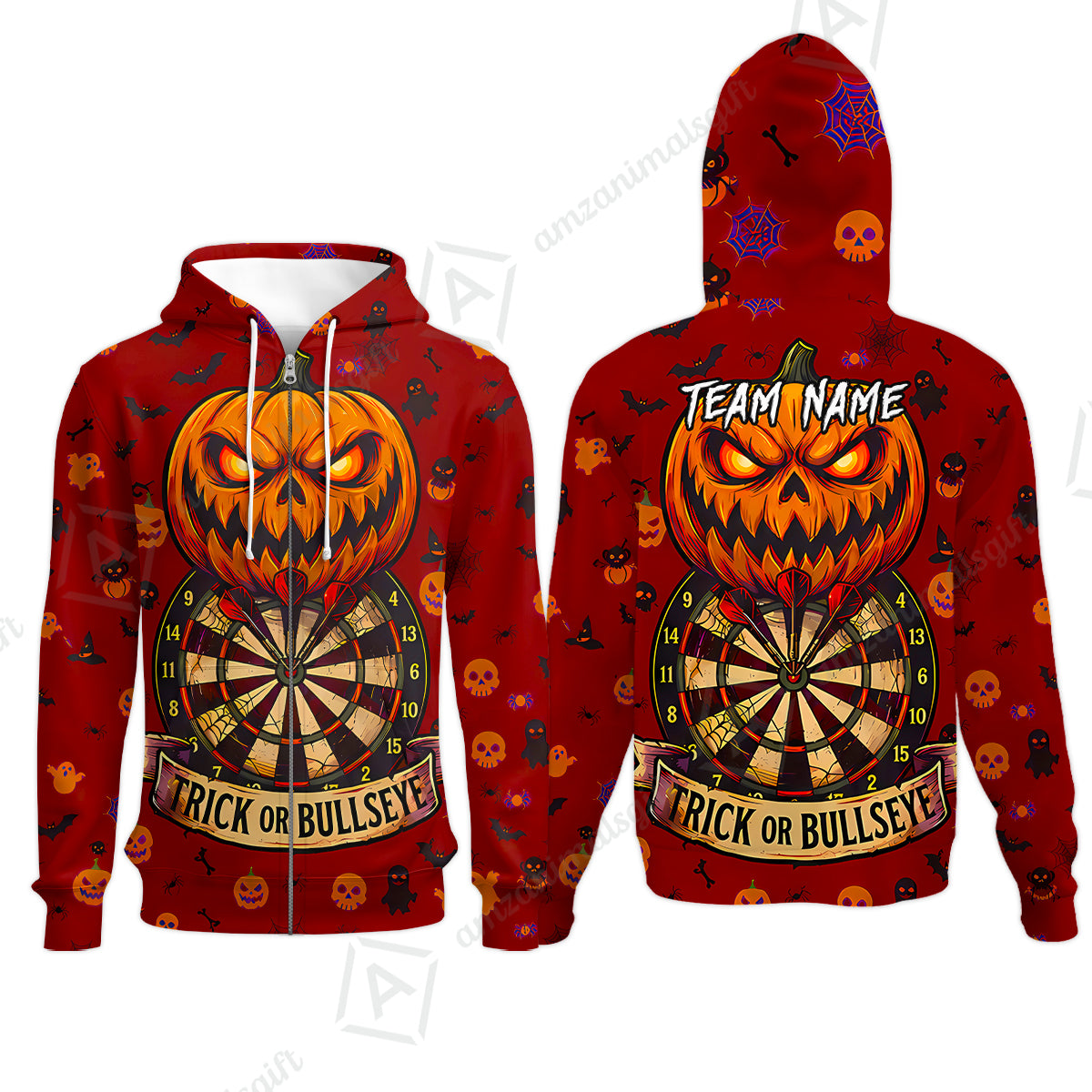 Zip Hoodie||Red