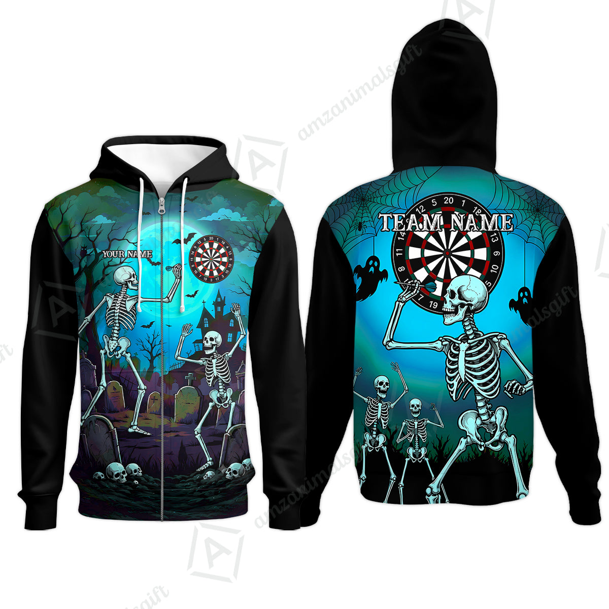 Zip Hoodie||Turquoise