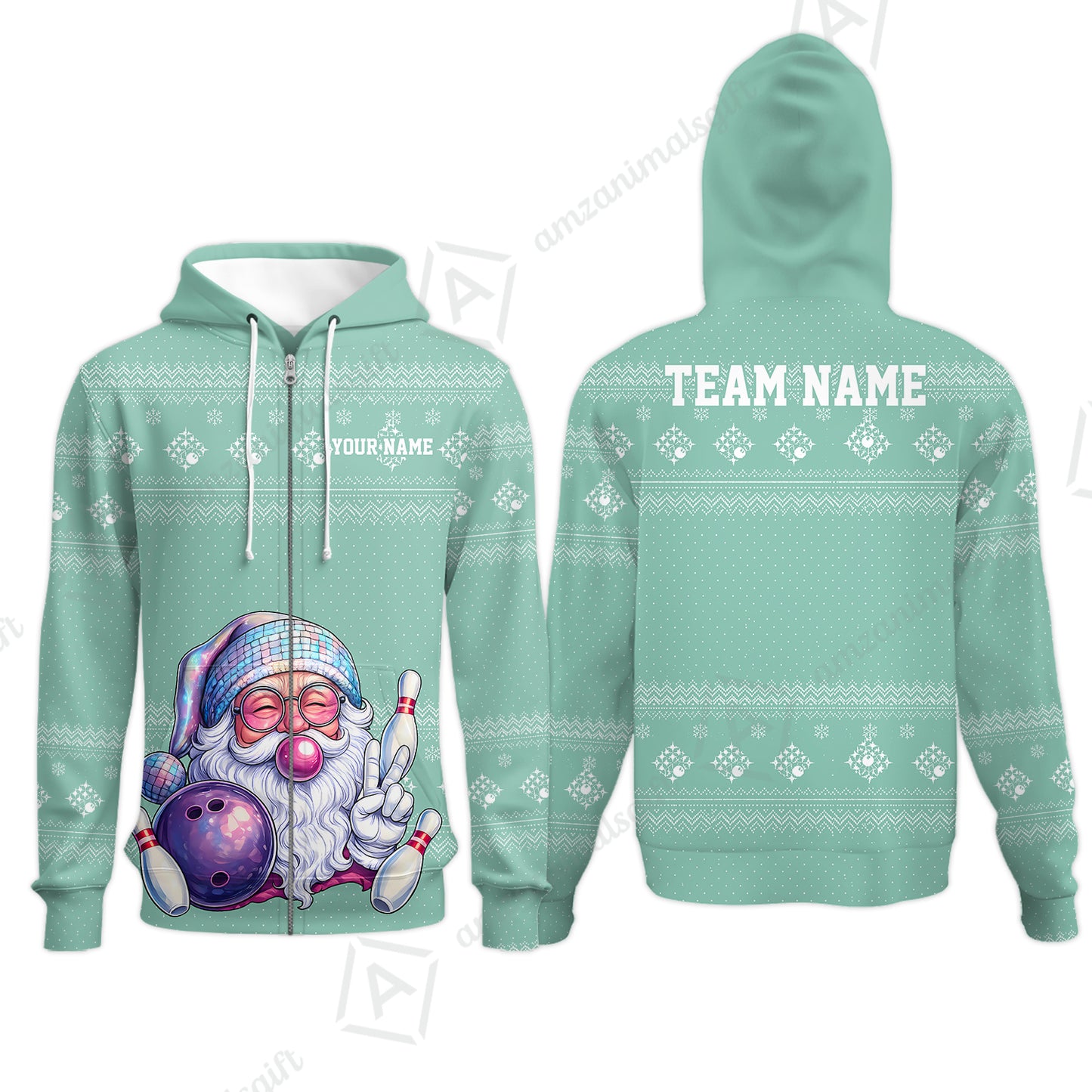 Zip Hoodie||Turquoise