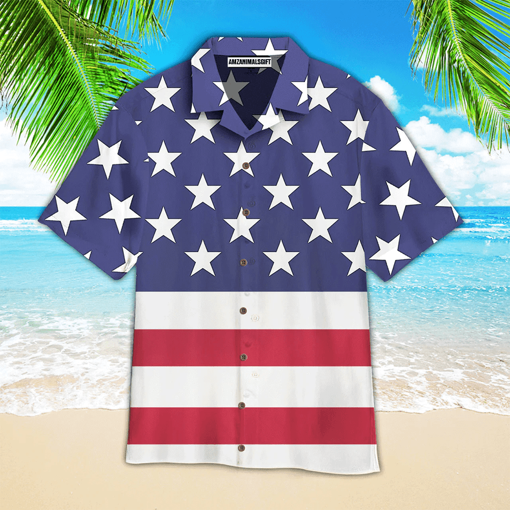 American Flag Aloha Hawaiian Shirts For Men Women, 4th July Gift For Summer, Friend, Family, Independence Day - Amzanimalsgift