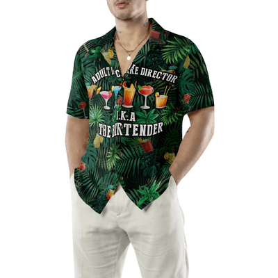 Bartender Hawaiian Shirt, Tropical Leaves Colorful Cocktail Bartender Aloha Shirt For Men - Perfect Gift For Bartender, Husband, Boyfriend, Friend - Amzanimalsgift