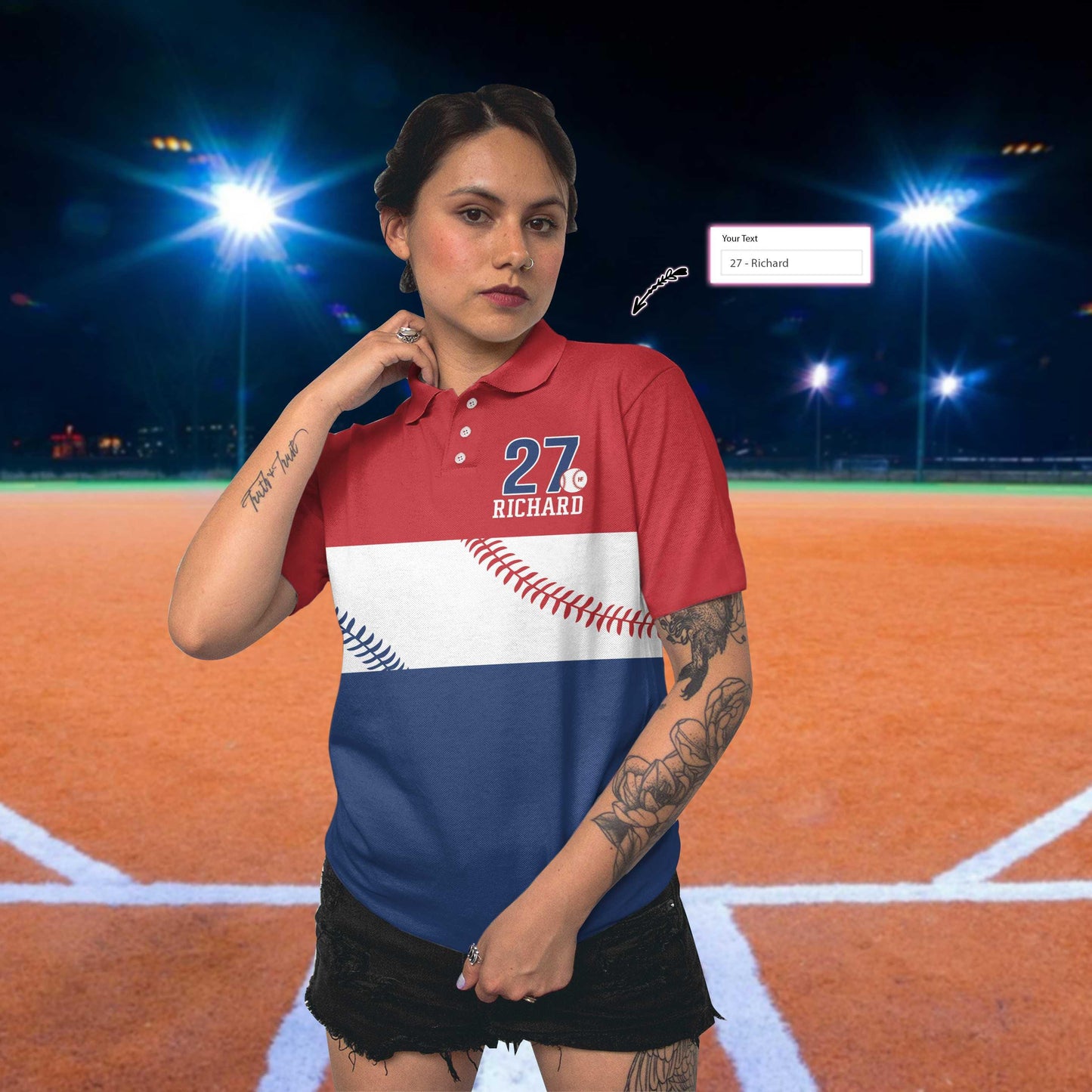 Baseball Customized Name Women Polo Shirt, Best Personalized Gift Idea For Ladies - Best Gift For Baseball Lovers, Baseball Players - Amzanimalsgift