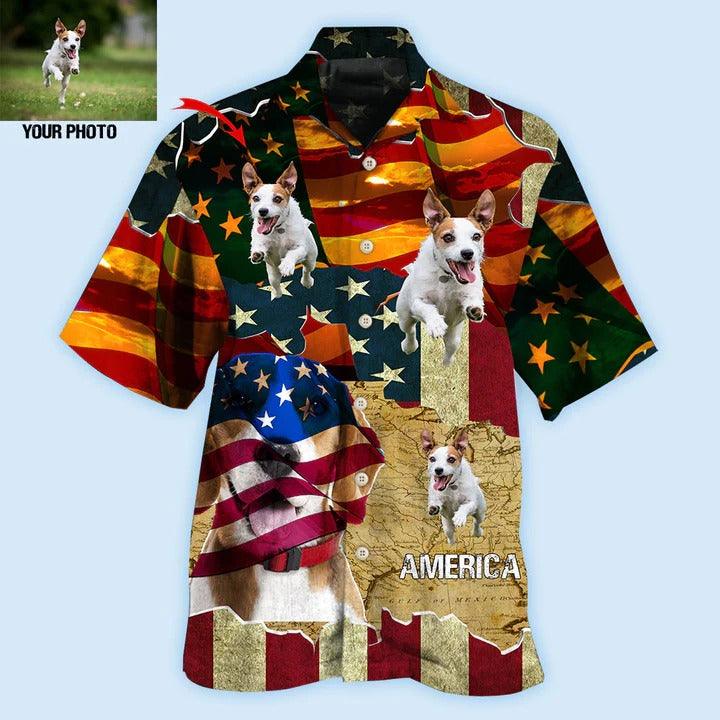 Beagle Custom Aloha Hawaii Shirt - Beagle America Sunset Style Custom Photo Personalized Hawaiian Shirt For Summer - Perfect Gift For Dog Lovers, Friend, Family - Amzanimalsgift