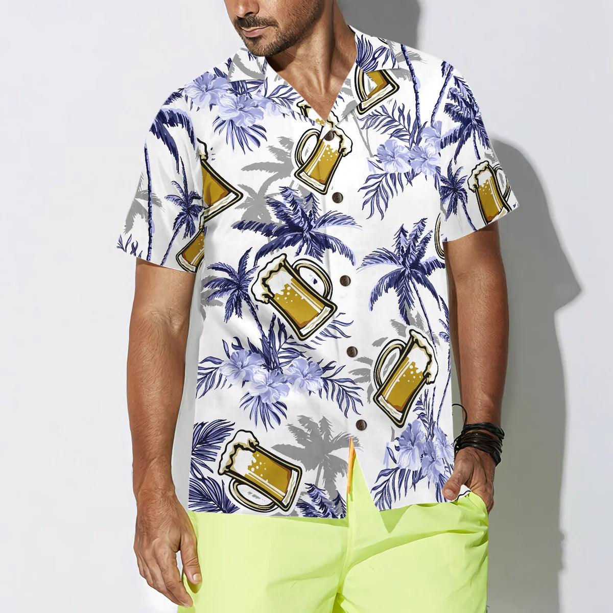 Beer Coconut Tree Seamless Hawaiian Shirt, Coconut Tree Aloha Shirt - Perfect Gift For Men Women, Beach Lovers, Friends, Family, Summer Lovers - Amzanimalsgift