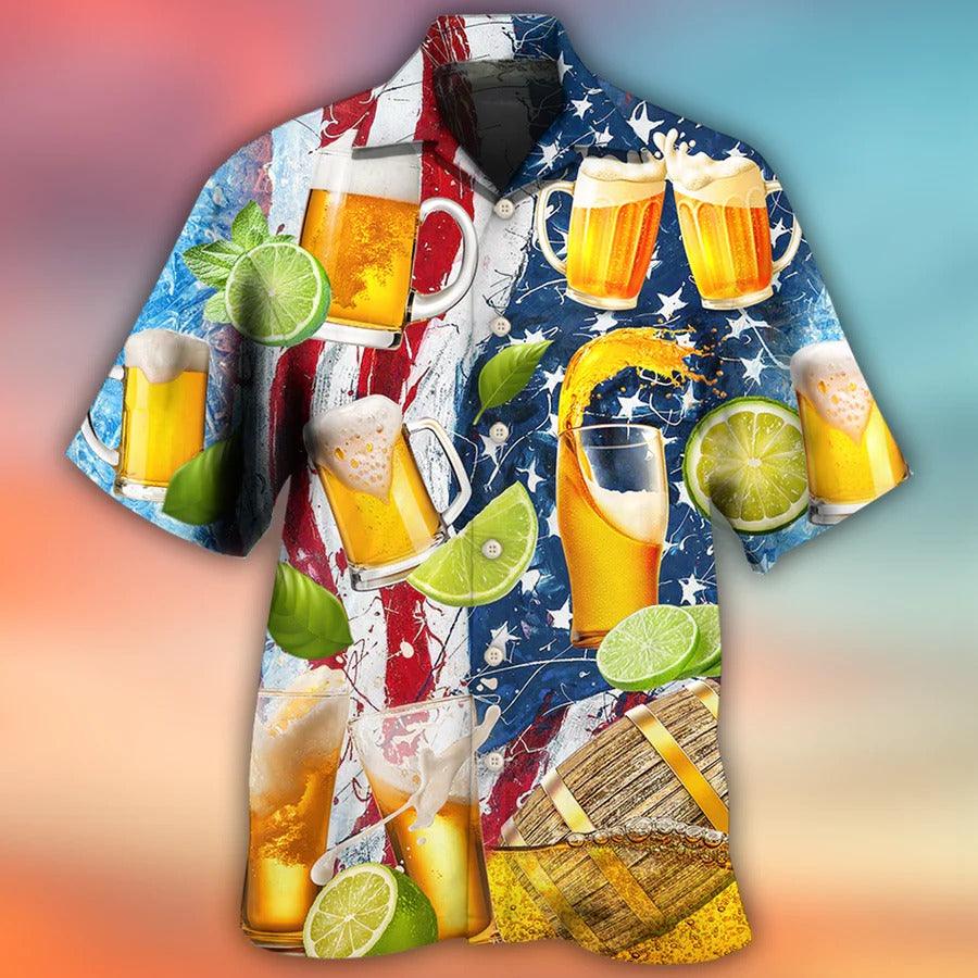 Beer Hawaiian Shirt, Beer And Lemon, Beer Independence Day Aloha Shirt For Men And Women - Perfect Gift For Beer Lovers, Summer - Amzanimalsgift