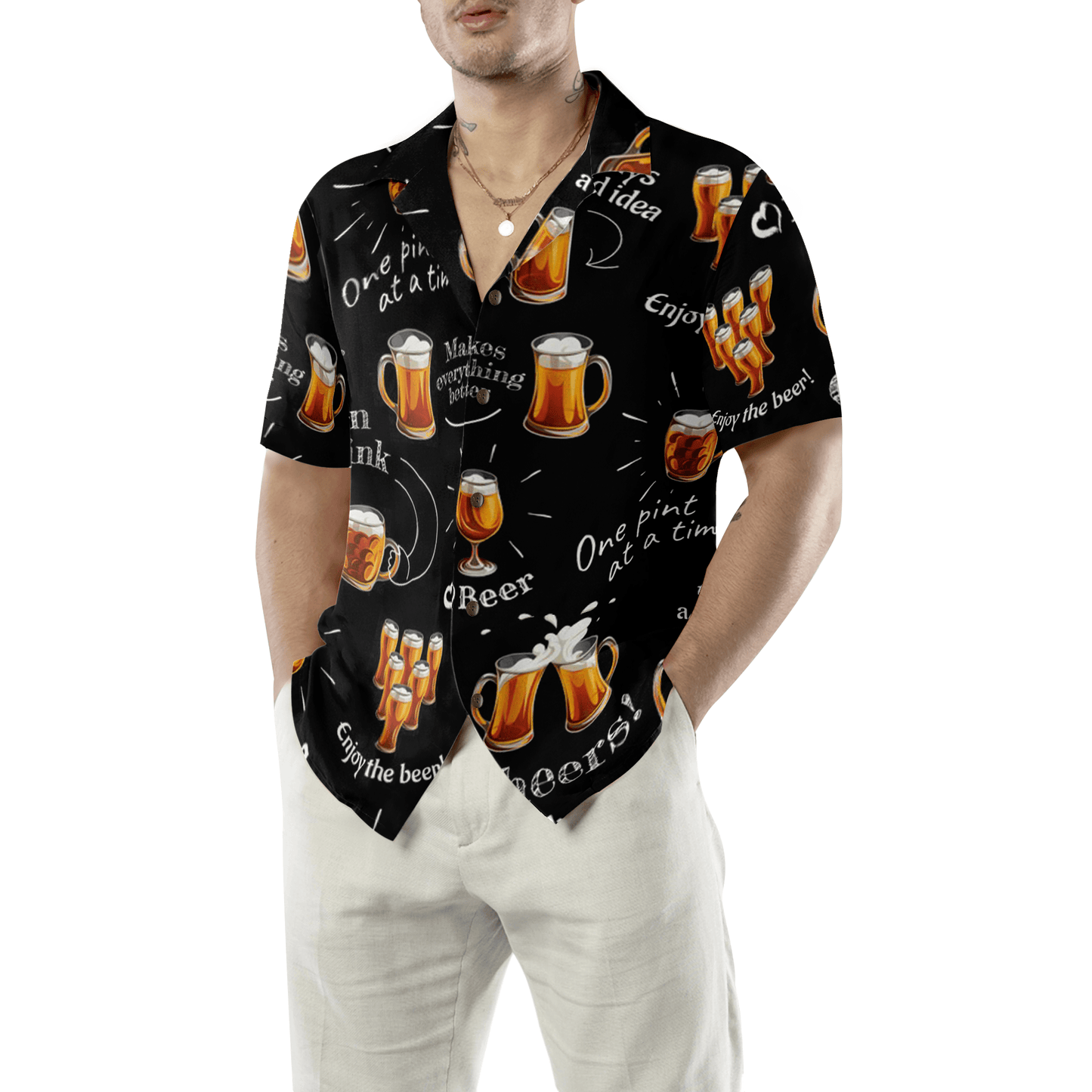 Beer Hawaiian Shirt, Beer Born To Drink, Colorful Summer Aloha Shirt For Men Women, Perfect Gift For Friend, Family, Husband, Wife, Boyfriend, Girlfriend - Amzanimalsgift