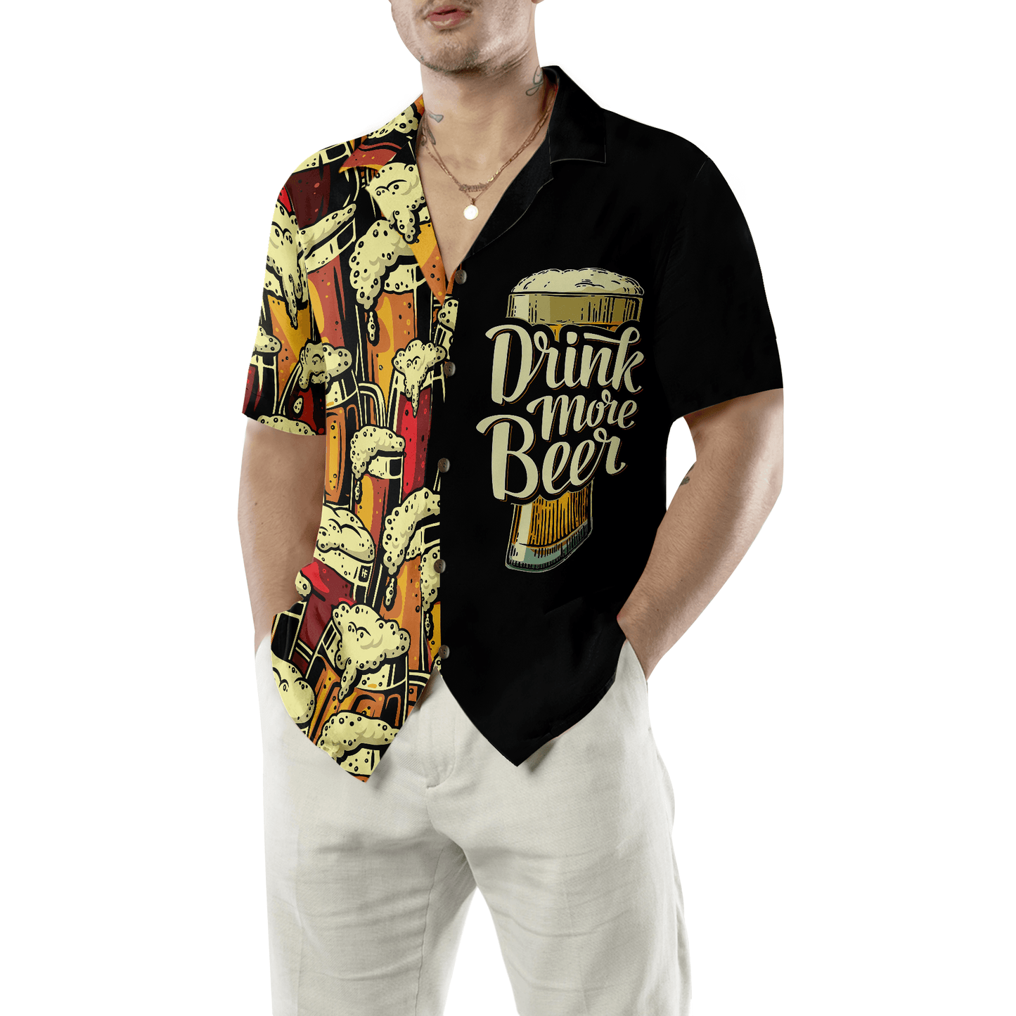 Beer Hawaiian Shirt, Drink More Beer, Colorful Summer Aloha Shirt For Men Women, Perfect Gift For Friend, Family, Husband, Wife, Beer Lovers - Amzanimalsgift