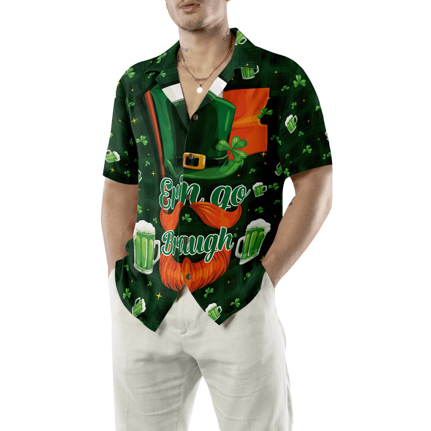 Beer Hawaiian Shirt, Ireland Forever Beer And Green Seamless Hawaiian Shirt, Colorful Summer Aloha Shirt For Men Women, Gift For Friend, Family - Amzanimalsgift