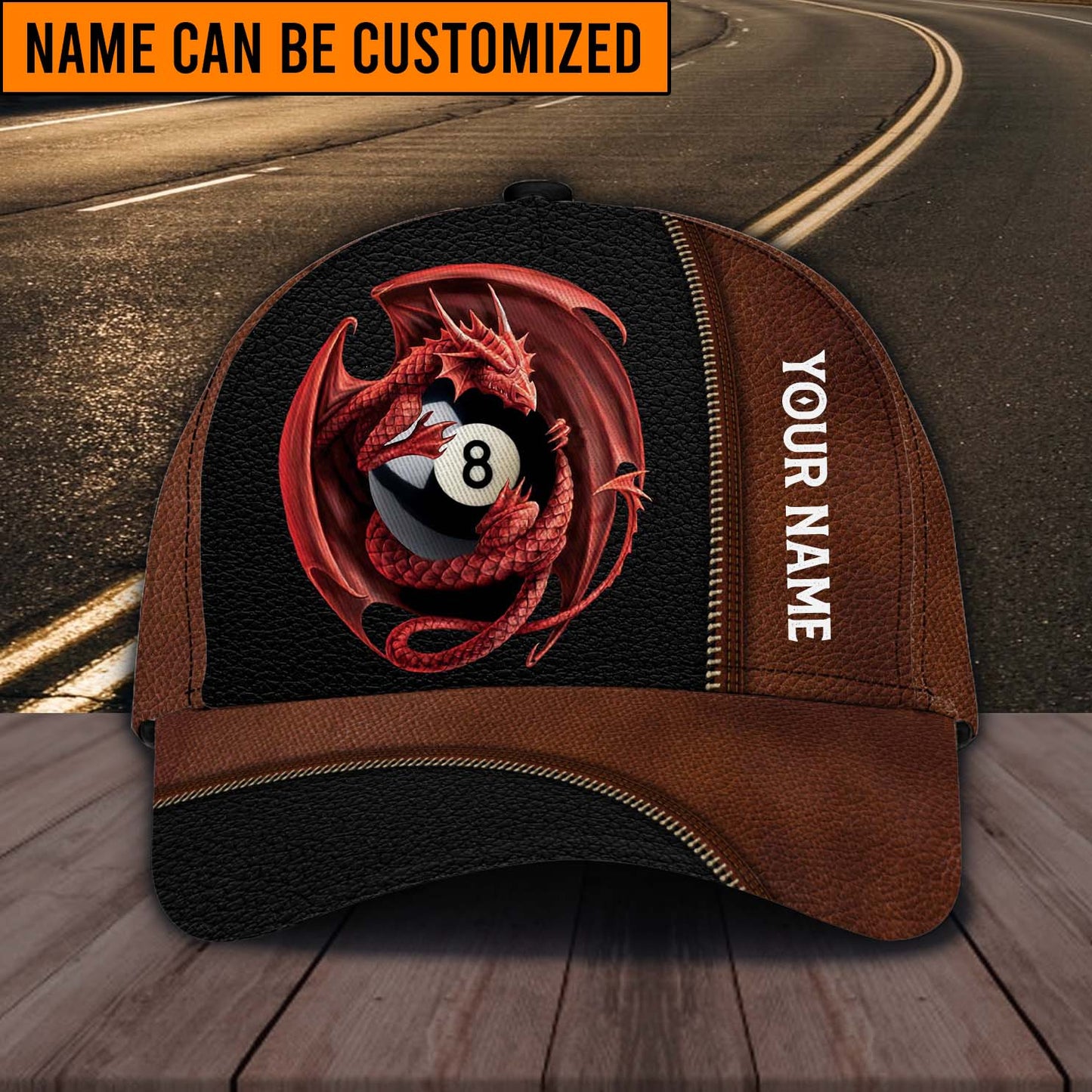 Customized Billiard Cap, Billiard Pool Dragon Personalized Name 3D Over Printed Hats, Best Billiard Pool Hat For Billiard Players