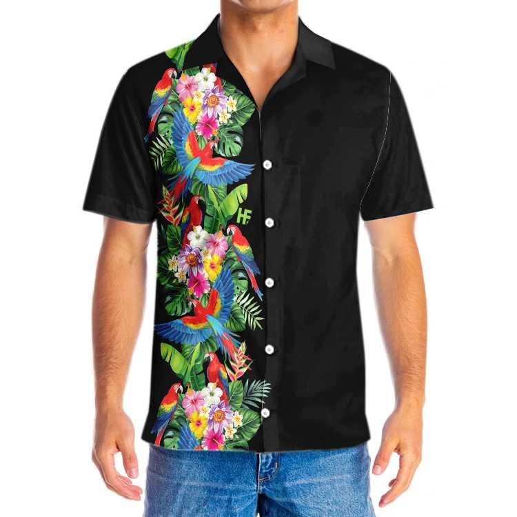 Bird Hawaiian Shirt, Paradise Hibiscus, Colorful Summer Aloha Shirts For Men Women, Perfect Gift For Husband, Wife, Boyfriend, Friend - Amzanimalsgift