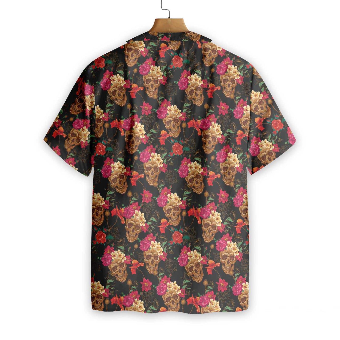 Blooming Skull Hawaiian Shirt, Colorful Summer Aloha Shirt For Men Women, Gift For Friend, Team, Family - Amzanimalsgift