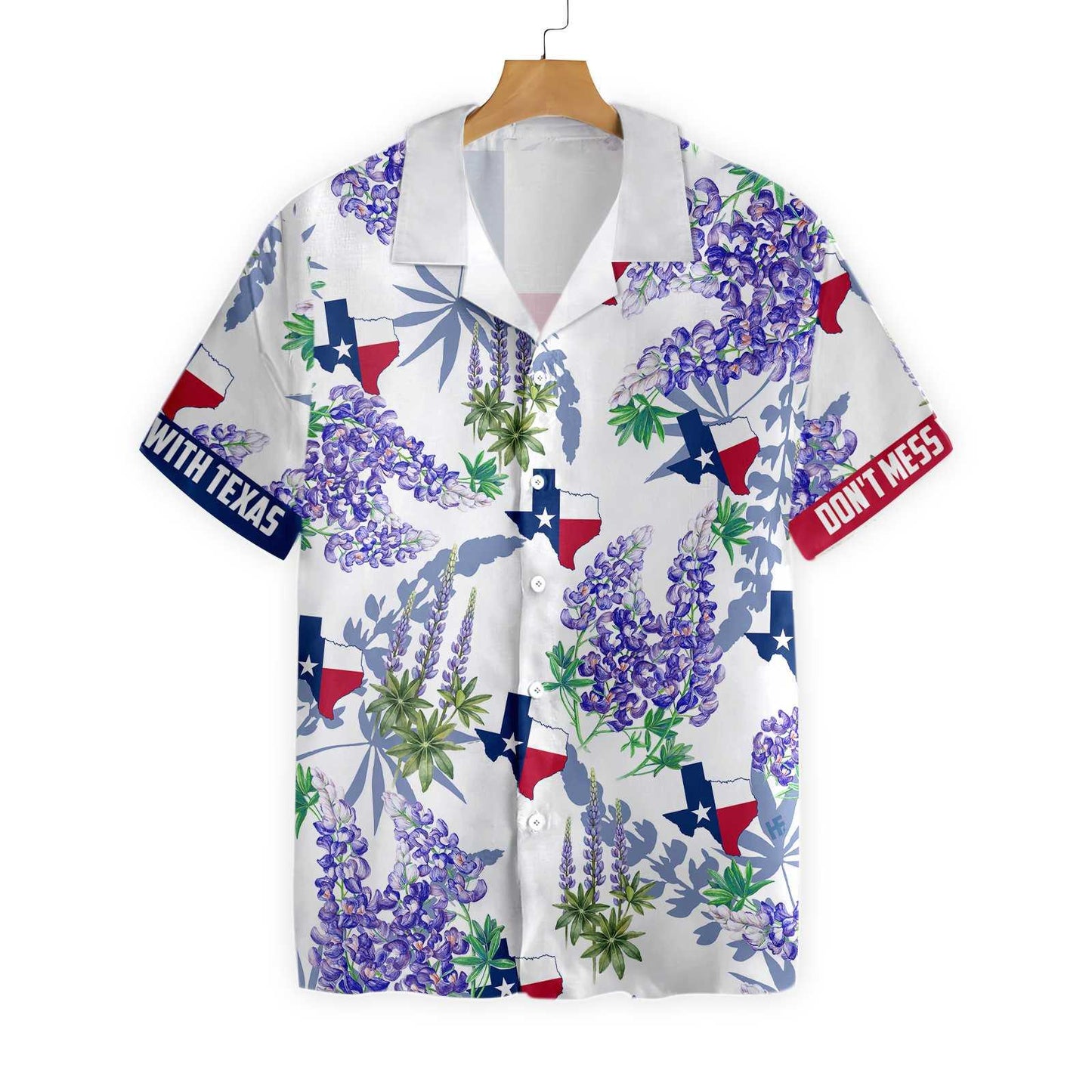 Bluebonnet Texas Purple Hawaiian Shirt, Button Down Floral And Flag Texas, Proud Texas, Colorful Summer Aloha Shirt Perfect Gift For Men Women - Amzanimalsgift