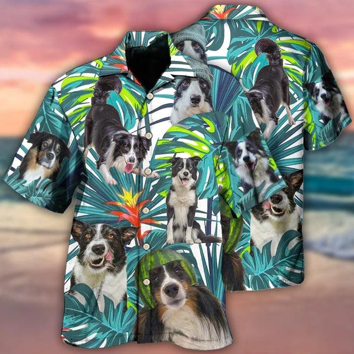 Border Collie Aloha Hawaii Shirt - Border Collie Dog Tropical Leaf Lover Hawaiian Shirt For Summer - Perfect Gift For Dog Lovers, Friend, Family - Amzanimalsgift