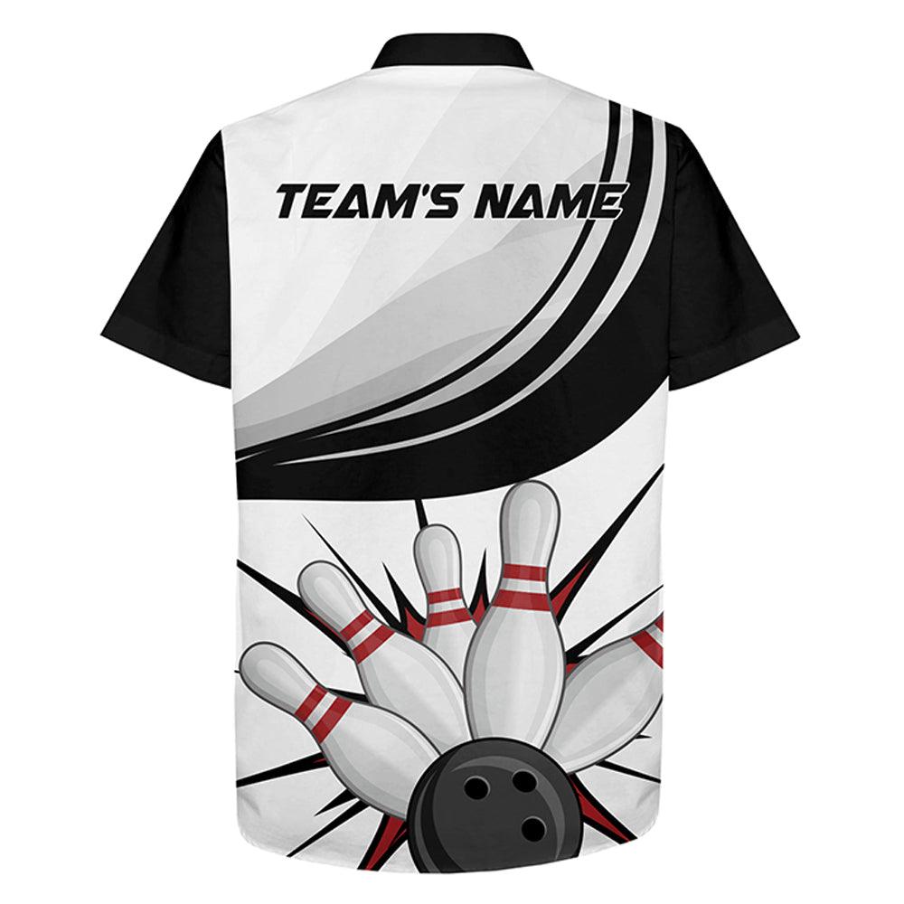 Bowling Custom Name And Team Name Hawaiian Shirt, Bowling Balls And Pins Personalized Hawaiian Shirts For Men Women, Team, Bowling Lovers, Bowlers - Amzanimalsgift