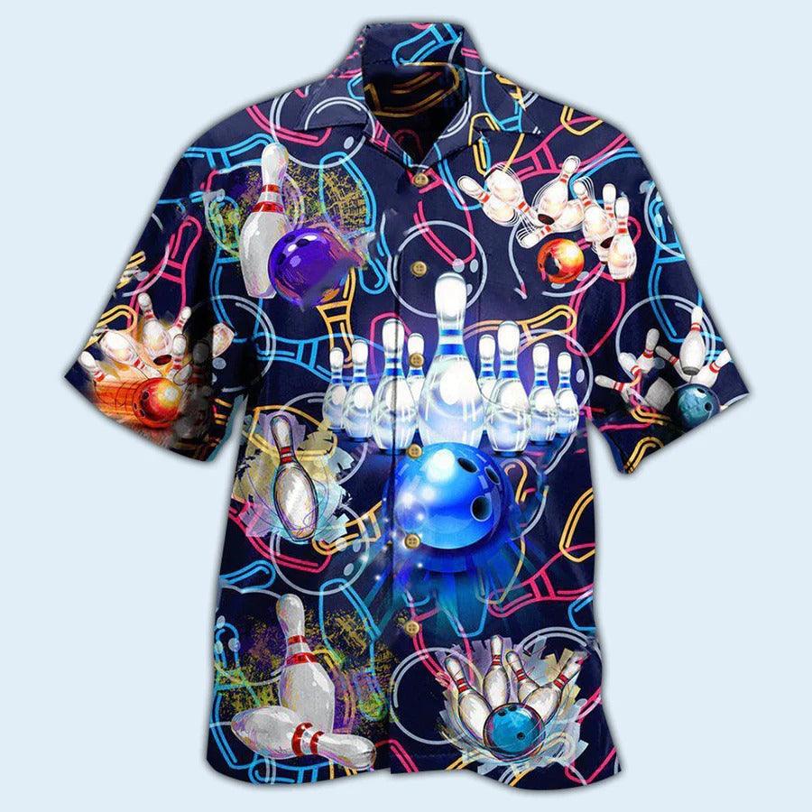 Bowling Hawaiian Shirt, Bowling Painting Hawaiian Shirt, Bowling Let The Good Times Aloha Shirt For Men - Perfect Gift For Bowling Lovers, Bowlers - Amzanimalsgift