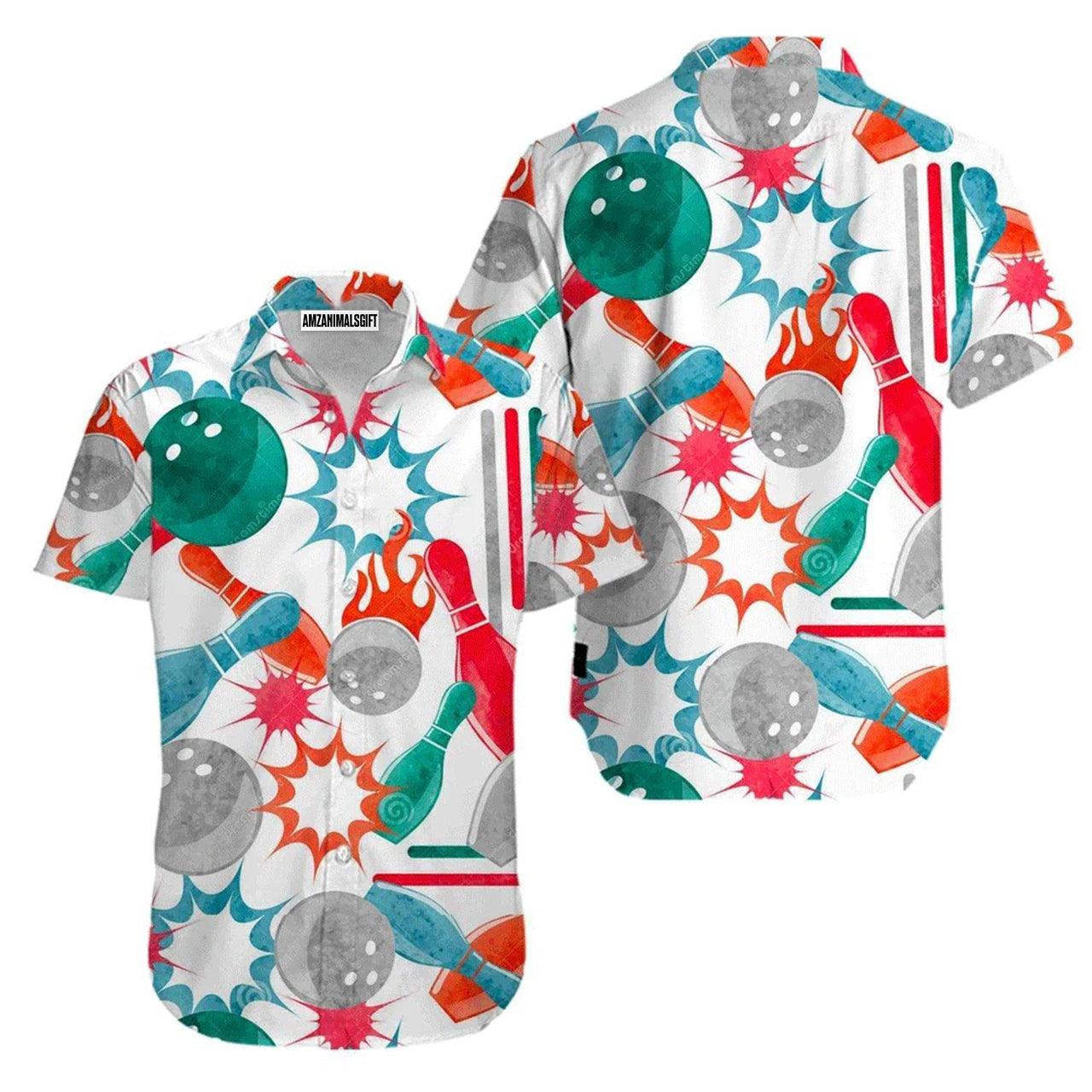Bowling Hawaiian Shirt, Bowling Strike Green Pink Aloha Hawaiian Shirts For Men and Women - Gift For Bowling Lovers, Friend, Family - Amzanimalsgift