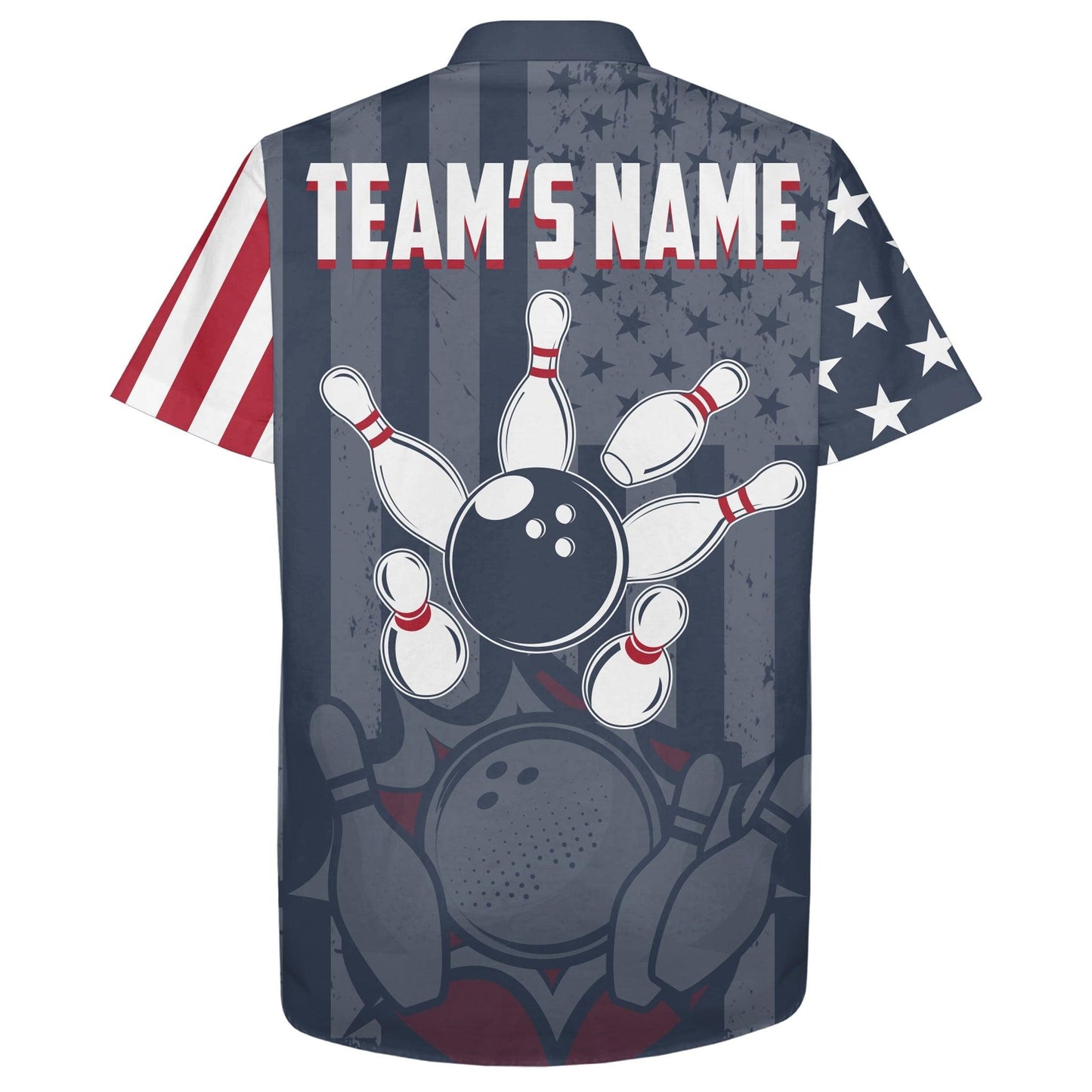Bowling Hawaiian Shirt Custom Team Name And Name, American Flag Bowling Personalized Shirt For Men Women, Team, Bowling Lovers, Bowlers - Amzanimalsgift