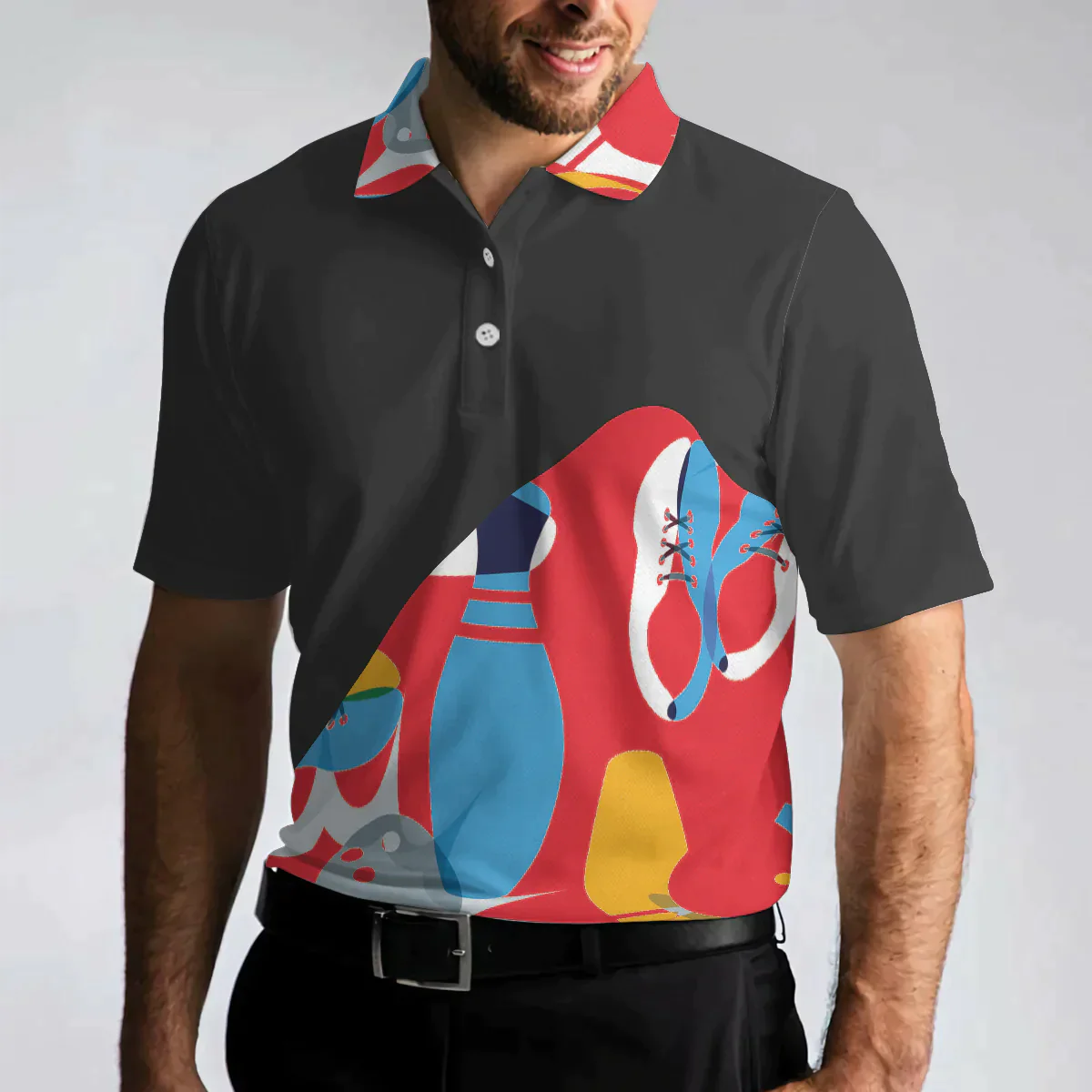 Bowling Men Polo Shirt - Colorful Tenpin Bowling Men Polo Shirt, Life Is Like A Bowling Polo Shirt - Gift For Friend, Family, Bowling Lovers - Amzanimalsgift