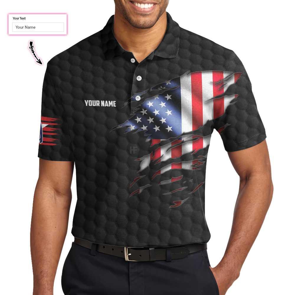 Bowling Men Polo Shirt Custom Name - Black American Flag Personalized Bowling Polo Shirt - Perfect Gift For Friend, Family, Bowling Lovers - Amzanimalsgift
