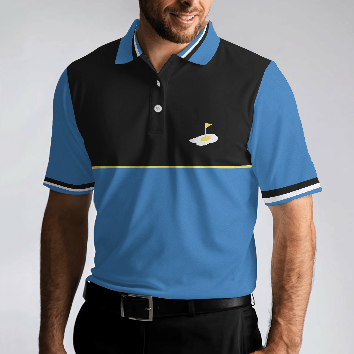 Breakfast Ball Short Sleeve Golf Polo Shirt, Steak Golf Hole And Flag Polo Shirt, Best Golf Shirt For Men - Amzanimalsgift