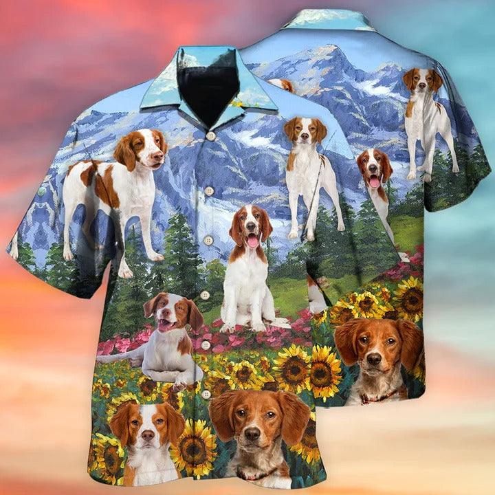 Brittany Spaniel Aloha Hawaii Shirt - Brittany Spaniel Dog Beautiful Landscape Hawaiian Shirt For Summer - Perfect Gift For Dog Lovers, Friend, Family - Amzanimalsgift