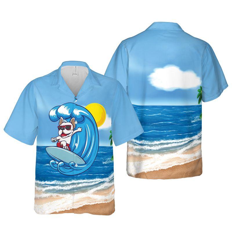 Bulldog Aloha Hawaiian Shirts For Summer, Dog Surfing Hawaiian Set Holiday For Men Women, Gift For Dog Lovers, Dog Owner, Dog Mom Dad - Amzanimalsgift