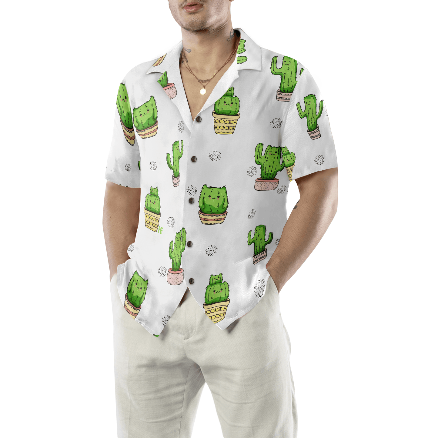 Cactus Cats Aloha Hawaiian Shirt For Summer, Colorful Shirt For Men Women, Perfect Gift For Friend, Team, Family, Cat Lovers - Amzanimalsgift