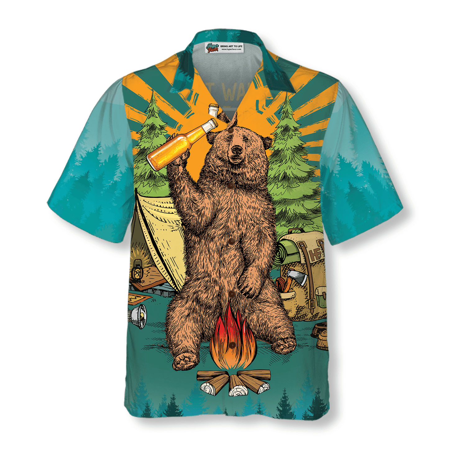 Camping Hawaiian Shirt, Bear I Just Want To Drink Beer Go Camping And Take Naps, Colorful Summer Aloha Shirt For Men Women, Gift For Friend - Amzanimalsgift