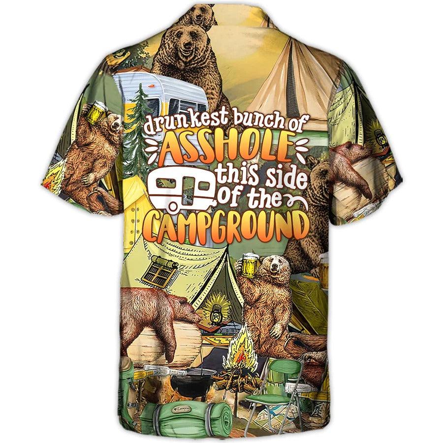 Camping Hawaiian Shirt, Camping Funny Bear With Beer Hawaiian Shirt For Summer, Camping Aloha Shirt - Perfect Gift For Men, Women, Camping Lover - Amzanimalsgift