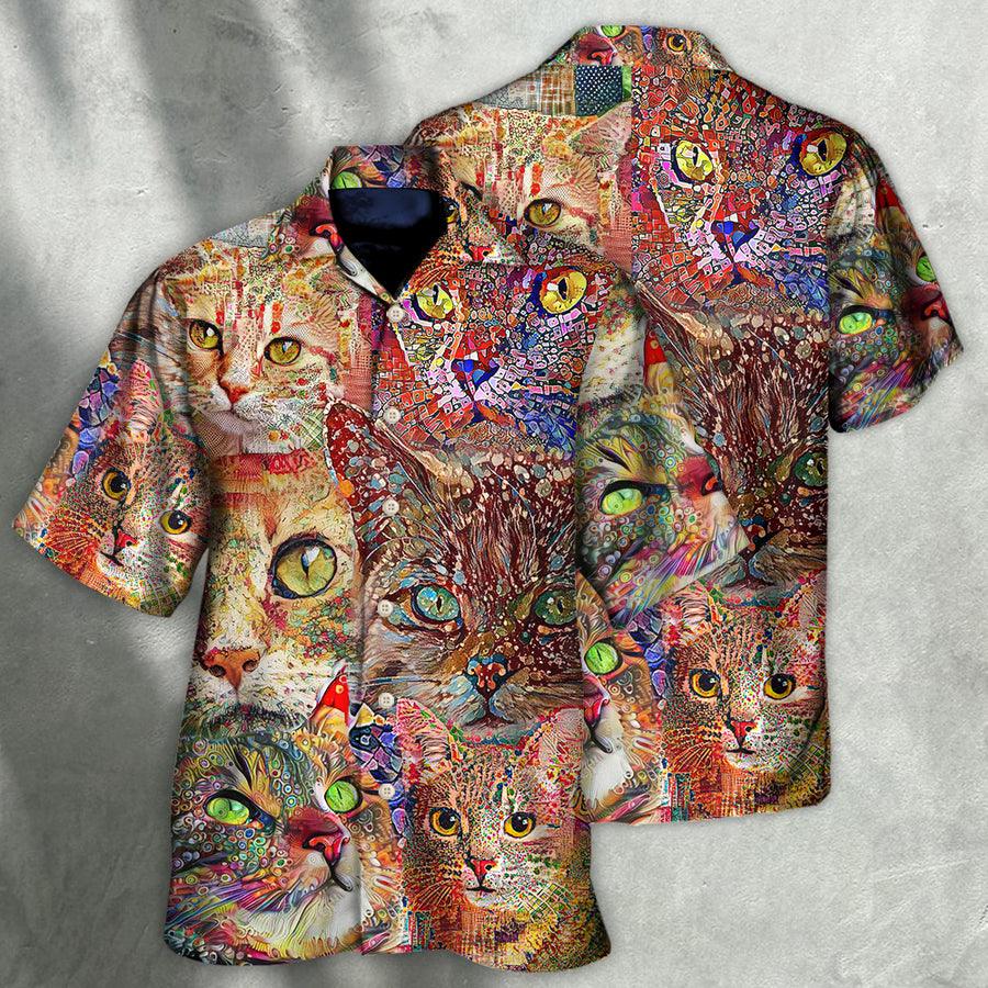Cat Hawaiian Shirt For Summer, Best Cool Cat Hawaiian Shirts Outfit For Men Women, Friend, Team, Cat Lovers - Amzanimalsgift