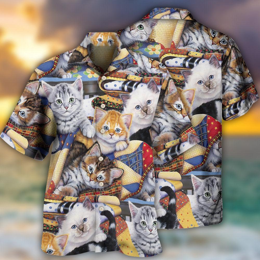 Cat Hawaiian Shirt For Summer, Cat Kitten Is So Cute Aloha Shirts, Colorful Cat Hawaiian Shirts For Men Women, Gift For Friend, Team, Cat Lovers - Amzanimalsgift