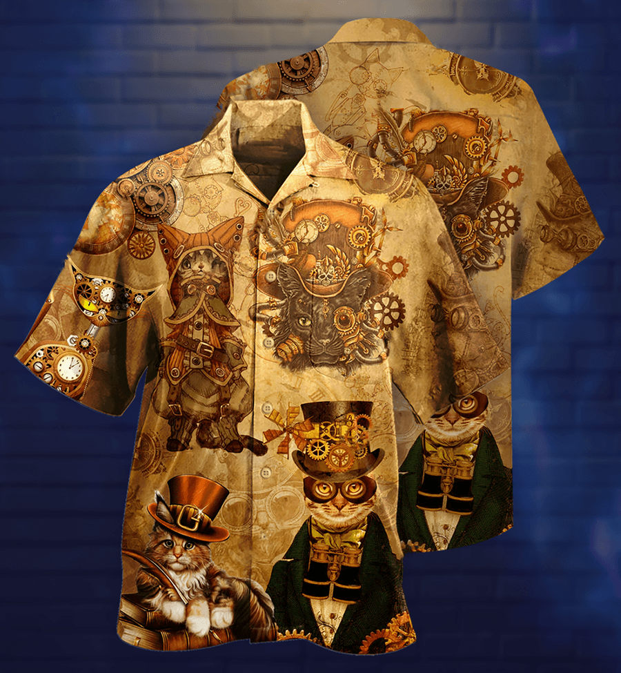 Cat Hawaiian Shirt For Summer, Cat Luxury Style Aloha Shirts, Best Colorful Cat Hawaiian Shirts Outfit For Men Women, Friend, Team, Cat Lovers - Amzanimalsgift