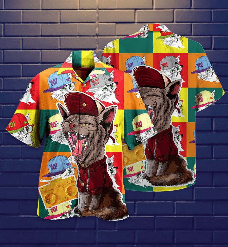 Cat Hawaiian Shirt For Summer, Cat Yo Yo Style Aloha Shirts, Best Colorful Cat Hawaiian Shirts Outfit For Men Women, Friend, Team, Cat Lovers - Amzanimalsgift